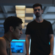 Naomi (Dominique Tipper) and Holden (Steven Strait) aboard the Roci in season five.